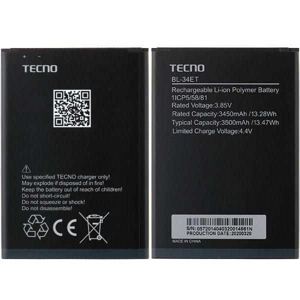 Батарея Tecno BL-34ET (POP 3 BB2) [Original PRC]
